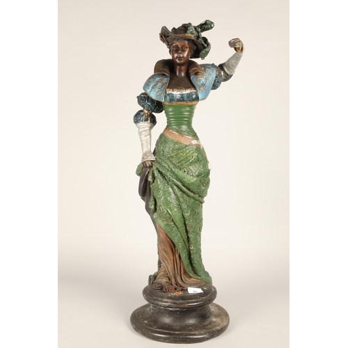 46 - Painted cast spelter statue of a woman