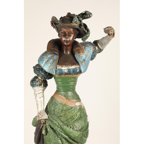 46 - Painted cast spelter statue of a woman