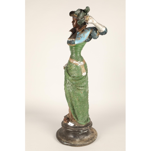 46 - Painted cast spelter statue of a woman