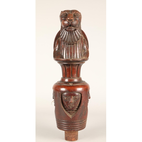 50 - Carved hardwood architectural finial