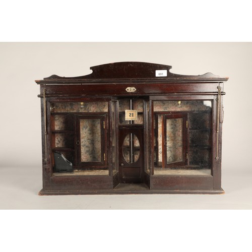 691 - Novelty antique shop front with carry handle and pull-out canopy, the back opens on two sides with s... 