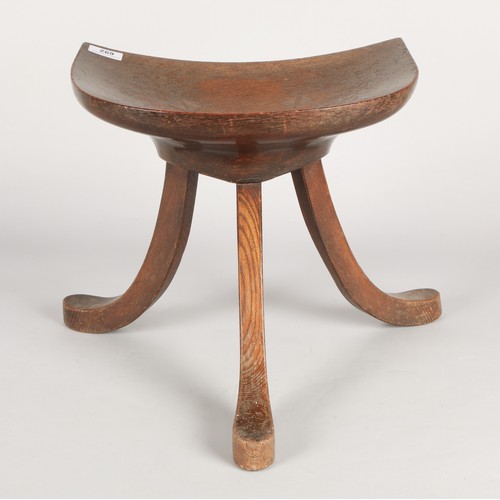 692 - Arts & Crafts 'Thebes' stool by Leonard Wyburd for Liberty & Co. London. No label to the und... 