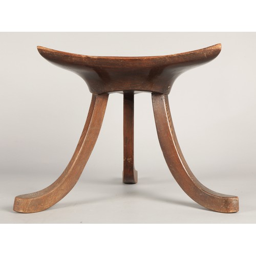 692 - Arts & Crafts 'Thebes' stool by Leonard Wyburd for Liberty & Co. London. No label to the und... 