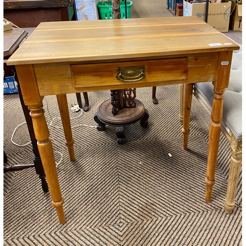 529 - Pine hall table with fitted drawer.