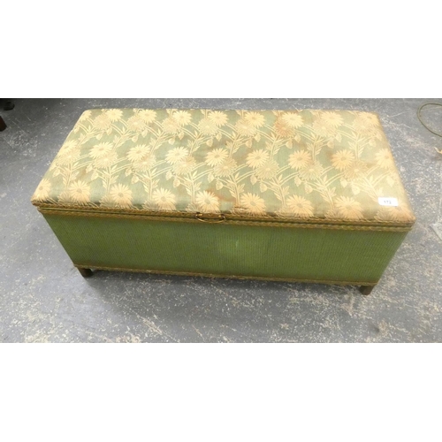 496 - Painted Lloyd Loom style bedding box.