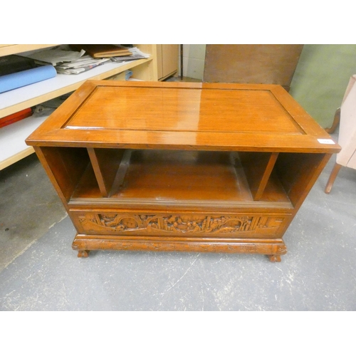 501 - Modern carved Oriental media unit.