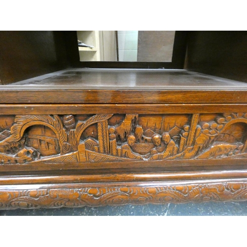 501 - Modern carved Oriental media unit.