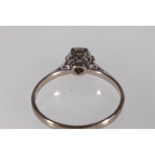 129 - 18ct white gold and diamond solitaire ring, the round brilliant cut diamond on a cathedral setting l... 