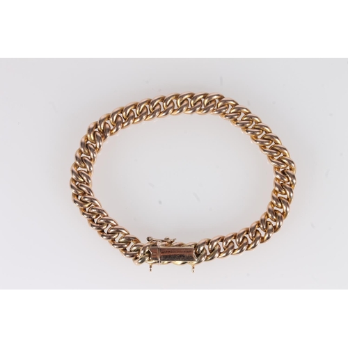 214 - Early 20th century 15ct gold curb link bracelet, 12.9g.