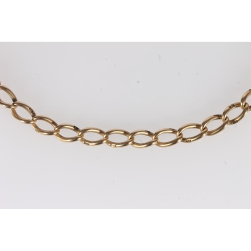 225 - 18ct gold chain link necklace, 47.4g, total length 44.5cm.