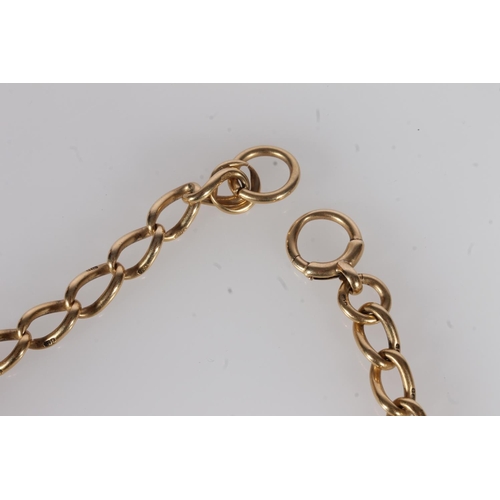 225 - 18ct gold chain link necklace, 47.4g, total length 44.5cm.