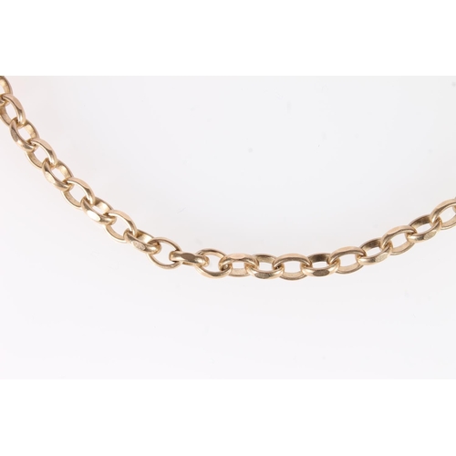 233 - 9ct gold cable link chain necklace, 38.2g.