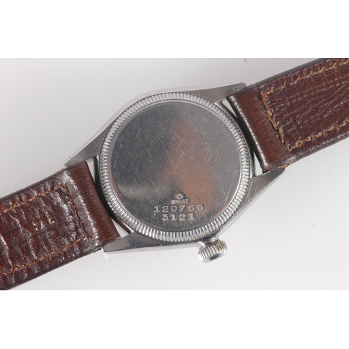 252 - WWII period Rolex Oyster wristwatch, c. 1940s, the circular cream dial with subsidiary seconds dial,... 