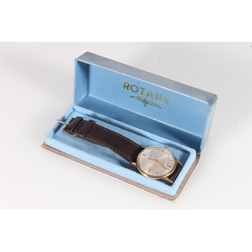 255 - Rotary Incabloc 9ct gold cased gent's wristwatch, the silvered dial with baton five minute and quart... 