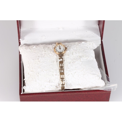 259 - Rotary 9ct gold lady's wristwatch on 9ct gold bracelet, gross 8.0g, in original box.