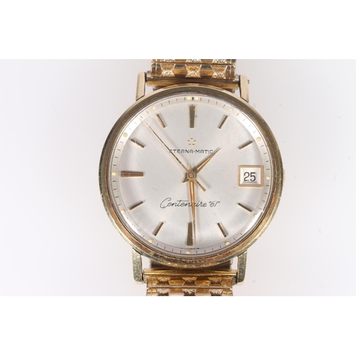 268 - Eternamatic Centenaire 61 gent's 18ct gold automatic wristwatch, brushed silvered dial with baton fi... 