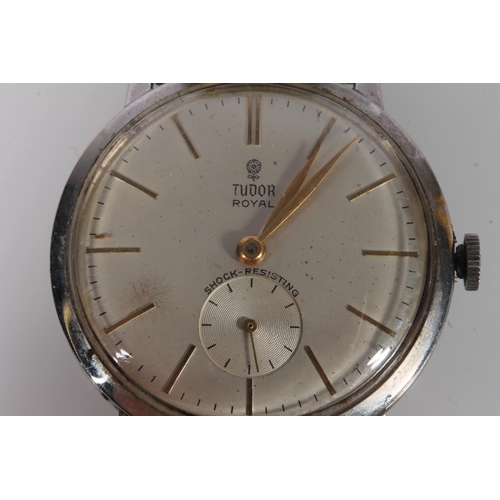 269 - Tudor Royal gent's stainless steel wristwatch, the cream dial with gilt baton markers and leaf hands... 