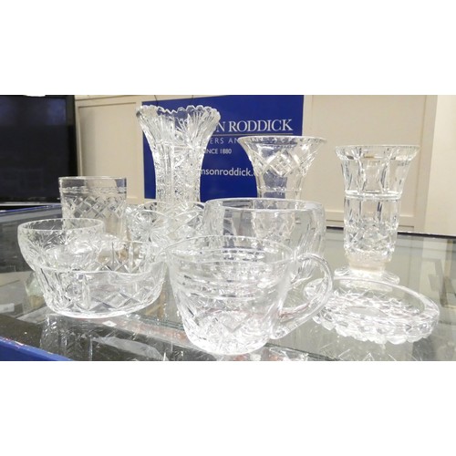 4 - Collection of  cut and other glassware including vases, bowls etc.