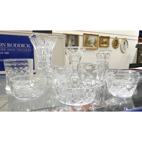 4 - Collection of  cut and other glassware including vases, bowls etc.