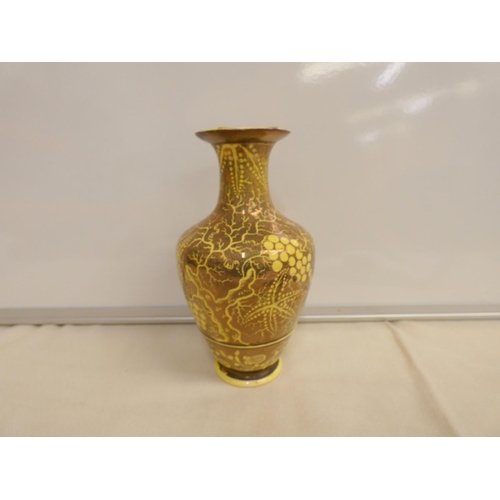 362 - Arts and crafts early yellow Sunderland Lusterware vase.