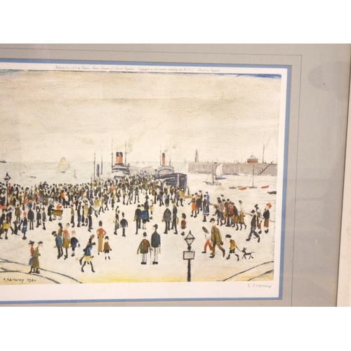 323 - Laurence Stephen Lowry (1887 - 1976)Ferry Boats.Colour proof.Pencil signed lower right. Blind stamp ... 