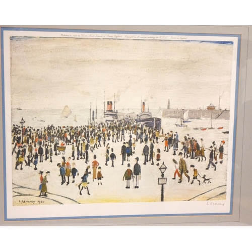 323 - Laurence Stephen Lowry (1887 - 1976)Ferry Boats.Colour proof.Pencil signed lower right. Blind stamp ... 