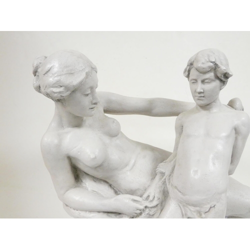 148 - Alexander Kellock Brown (1849-1922) Plaster figure of a nude female and child, after a similar work ... 