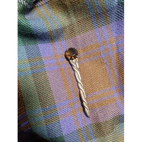 562 - Isle of Skye tartan kilt with Bonnie Prince Charlie jacket and assorted accessories including silver... 