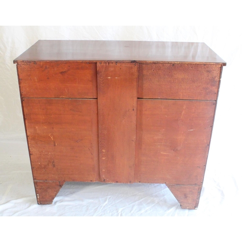 652 - 19th century mahogany and string inlaid chest of drawers, the rectangular top with plain edge above ... 