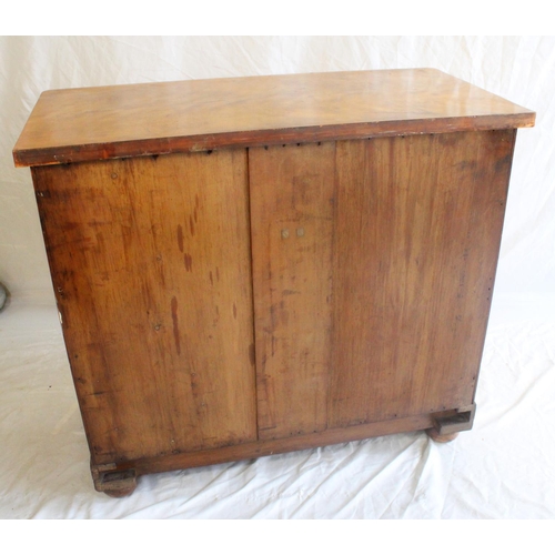 657 - Victorian satinwood chest of drawers, the rectangular top with rounded corners and plain edge above ... 