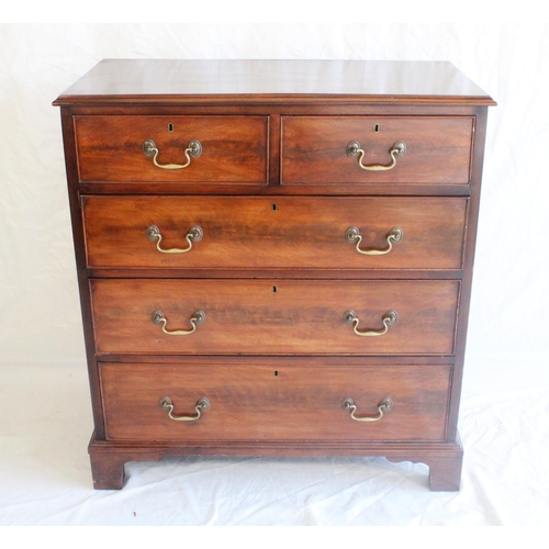 659 - Antique mahogany chest of drawers, the rectangular top with moulded edge above two frieze drawers ov... 