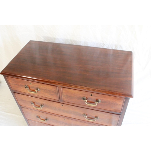 659 - Antique mahogany chest of drawers, the rectangular top with moulded edge above two frieze drawers ov... 