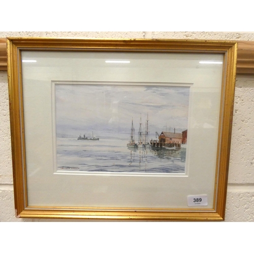 389 - Allan Smith.Clyde Morning WemyssSigned, watercolour, W.40cm x H.33cm