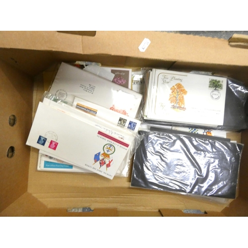 414 - Large box of First Day Covers and loose world stamps.