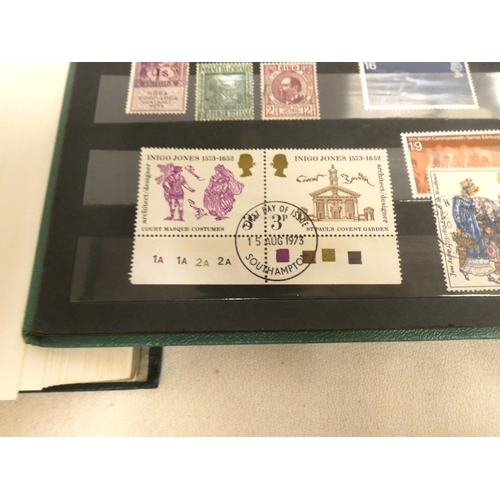 418 - Two vintage stamp albums to include centenary of first adhesive stamps.