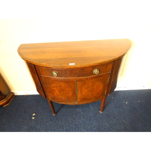 444 - Demi lune mahogany sideboard.