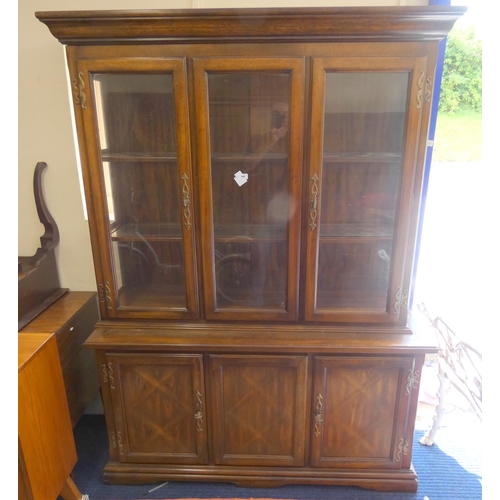 448 - Large, modern, glazed top bookcase.