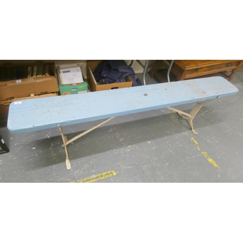 460 - Antique, school style bench.