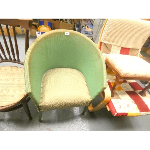 469 - Lloyd loom style tub chair.