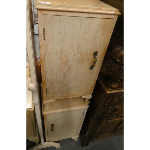 488 - Pair of bleached oak bedside cupboards.