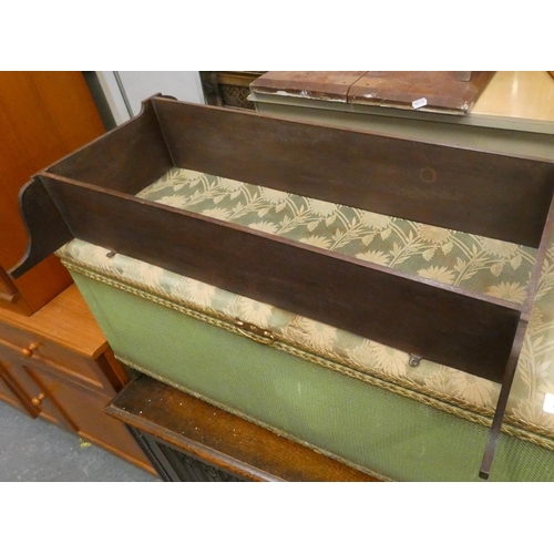 496 - Painted Lloyd Loom style bedding box.