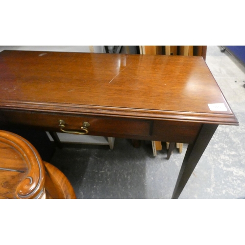 505 - Reproduction mahogany hall table with drawer.