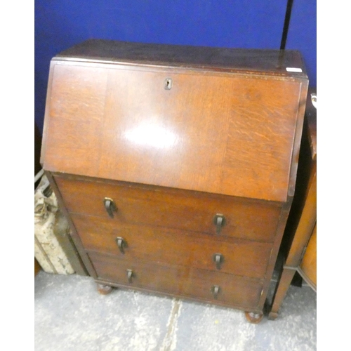 508 - Vintage three drawer writing bureau.