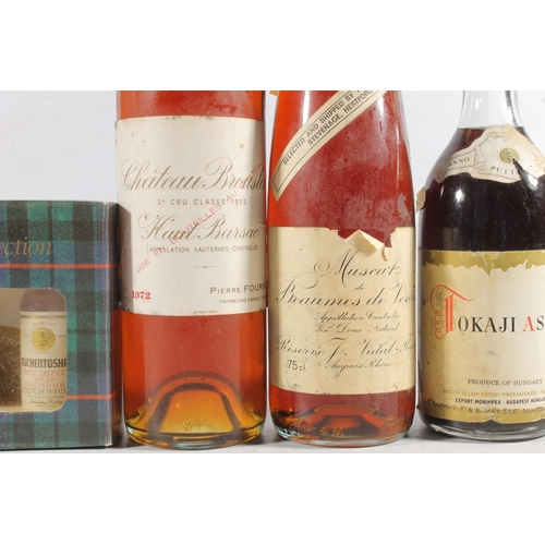 1091 - Hungarian TOKAJI ASZU 1967 5 year old brandy, CHATEAU BROUSTET HAUT BARSAC 1972 2e Cru Classe for pr... 