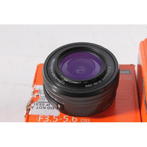 1130 - Sony Alpha series camera lens SEL50F18F FE 50mm F1.8 49mm, serial number 2231795, boxed, also SEL28F... 