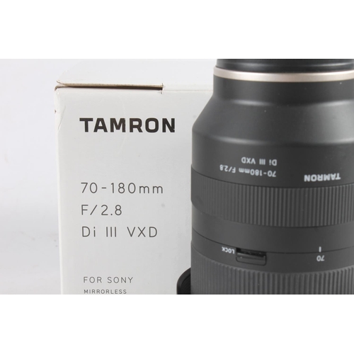 1133 - Tamron (for Sony Mirrorless) digital camera lens A056 70-180mm F/2.8 Di III VXD 67mm, boxed.