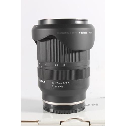 1135 - Tamron (for Sony Mirrorless) digital camera lens A046 17-28mm F/2.8 Di III RXD 67mm, with HA046 hood... 