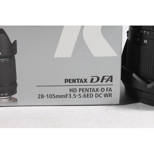 1140 - Pentax camera lens HD DFA 2.8/24-70mm ED SDM WR 82mm lens, and DFA 3.5-5.6/28-105mm lens, serial num... 