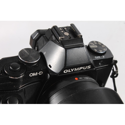 1145 - Olympus OM-D E-M5 digital camera with Olympus M Zuiko 40-150mm 4-5.6 58mm lens, another Olpmus OM-D ... 