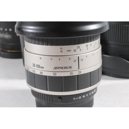 1146 - Six Sigma camera lenses to include a Sigma DC EX 50-150mm 1:2.8 II APO HSM lens, serial number 10133... 